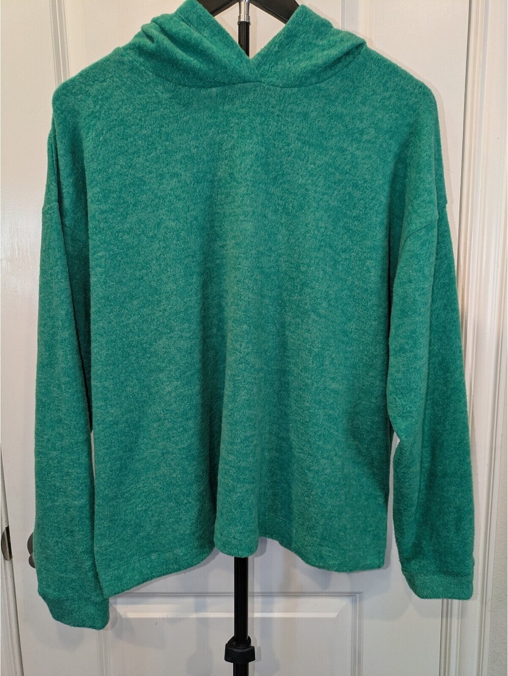 Zenana L/XL Teal Oversized Brushed Knit Hoodie Pullover Soft Cozy